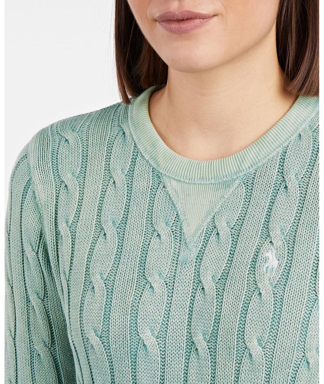 POLO RALPH LAUREN Бирюзовый хлопковый джемпер / свитер, фото 4