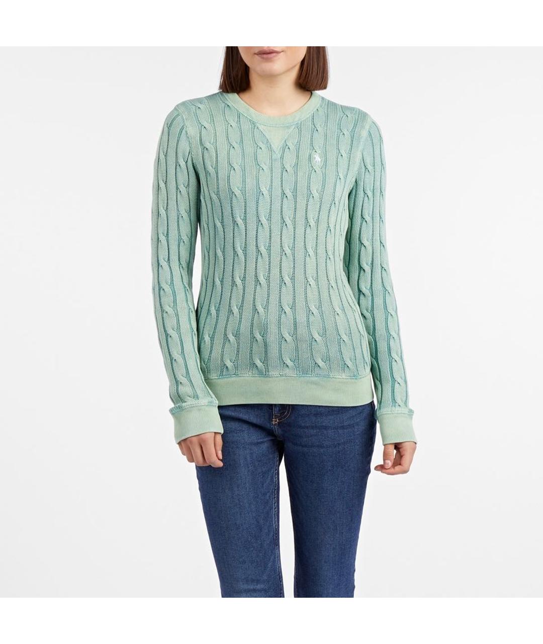 POLO RALPH LAUREN Бирюзовый хлопковый джемпер / свитер, фото 2