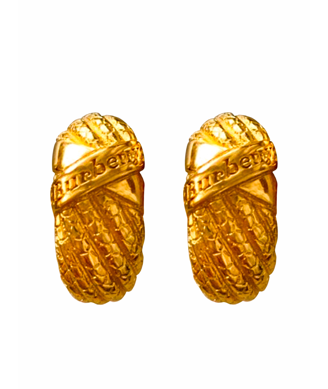 BURBERRY Золотые металлические серьги, фото 1