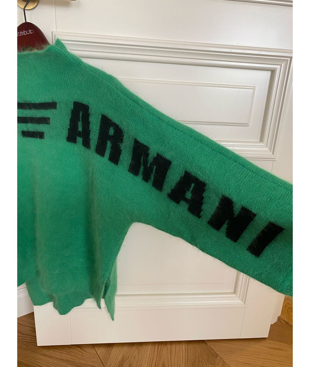 EMPORIO ARMANI Зеленый шерстяной джемпер / свитер, фото 4