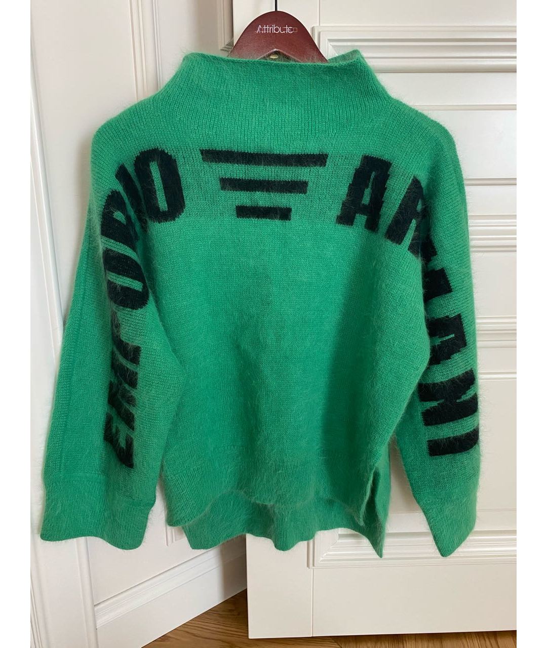 EMPORIO ARMANI Зеленый шерстяной джемпер / свитер, фото 7