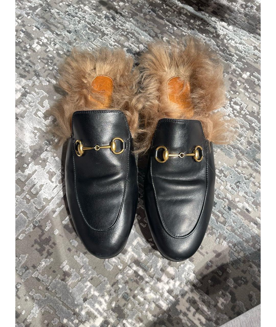 GUCCI Черные кожаные мюли, фото 2