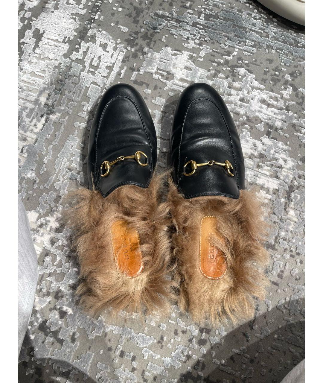 GUCCI Черные кожаные мюли, фото 3