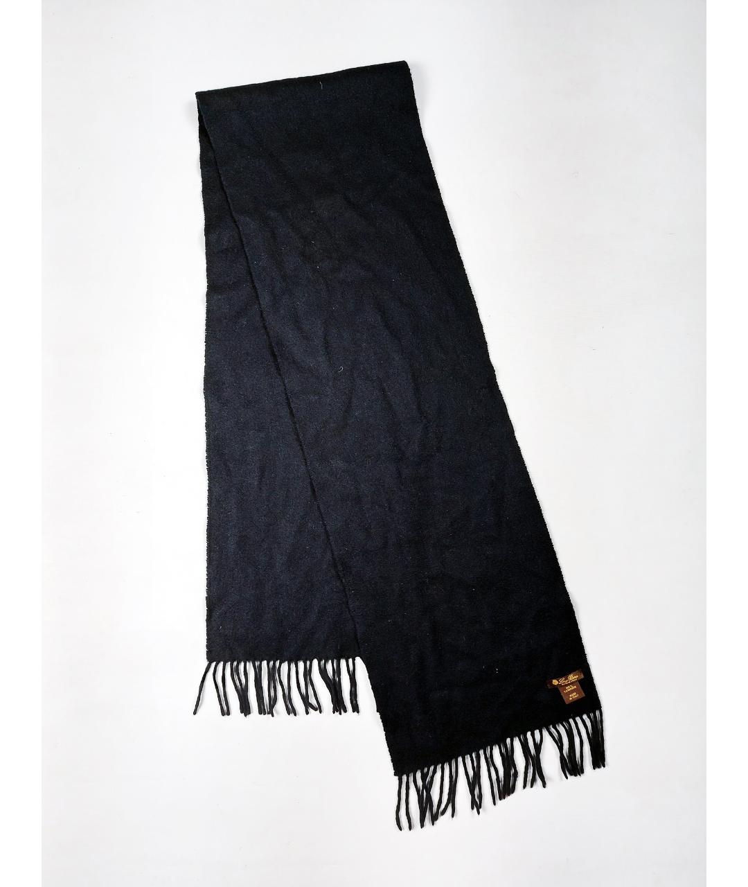LORO PIANA Черный кашемировый шарф, фото 2
