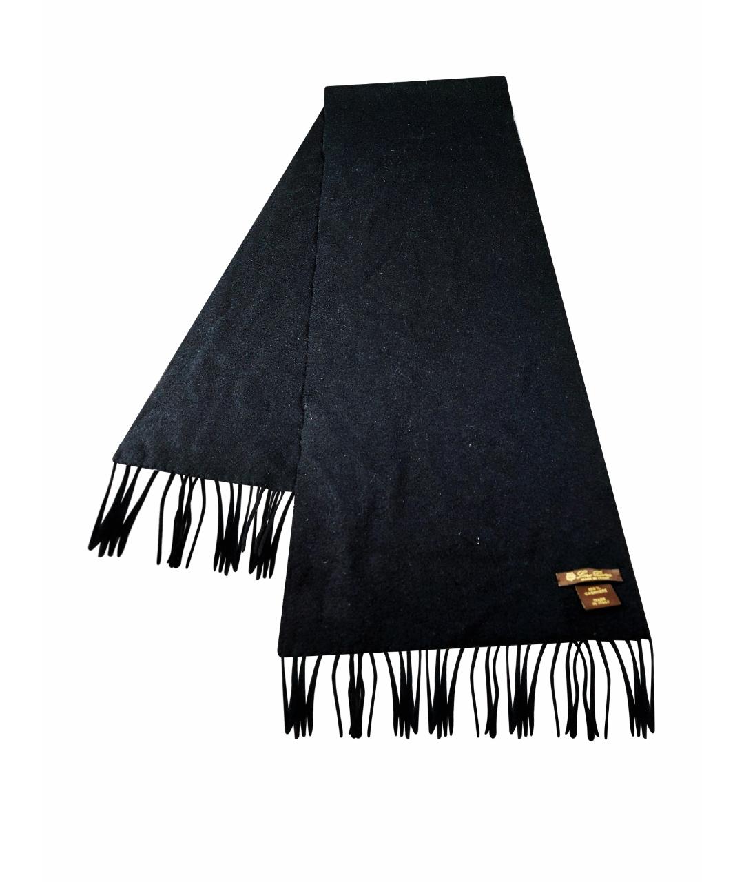 LORO PIANA Черный кашемировый шарф, фото 1