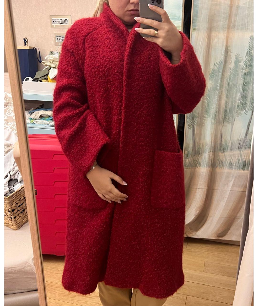 MARINA RINALDI Бордовое шерстяное пальто, фото 6