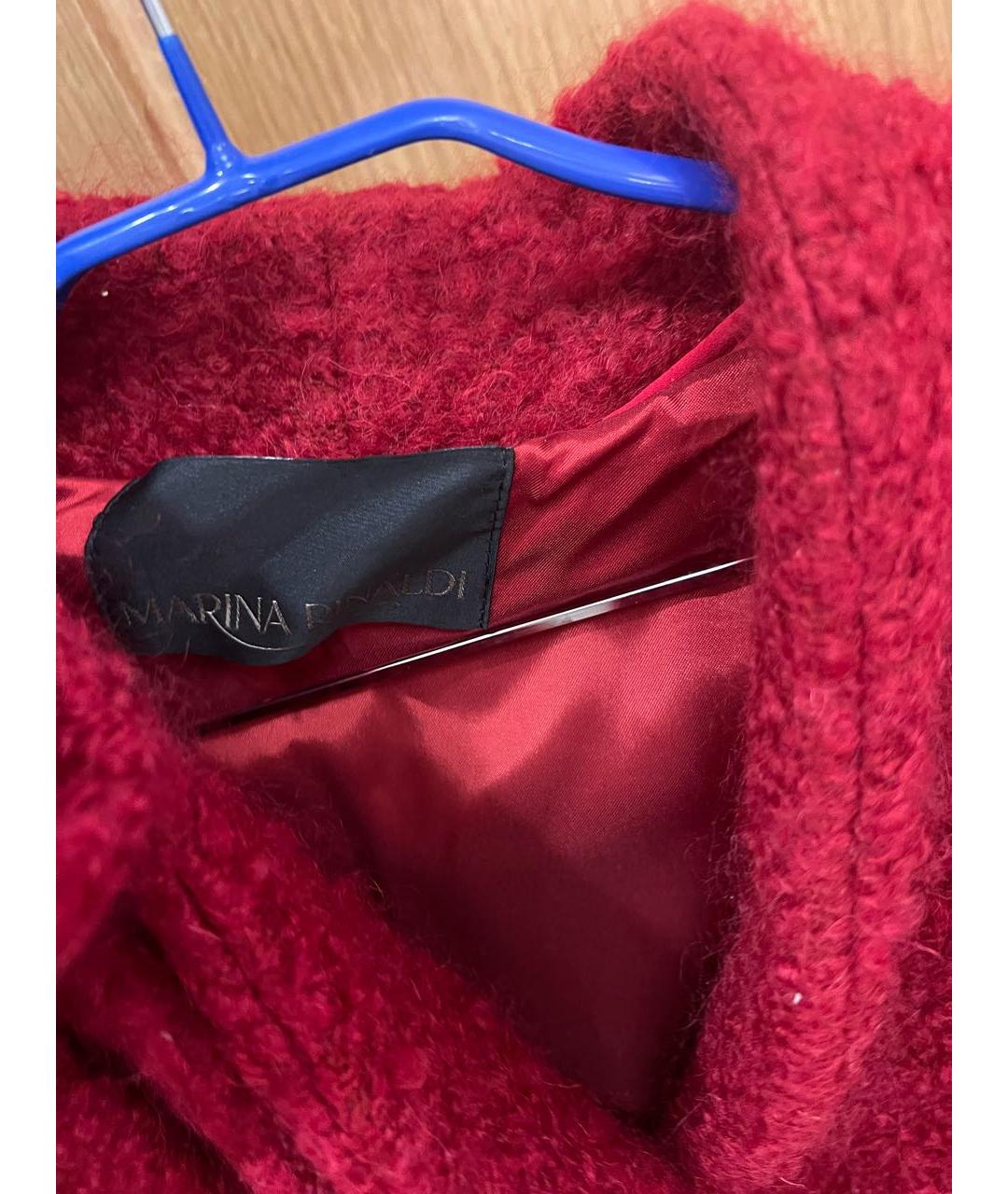 MARINA RINALDI Бордовое шерстяное пальто, фото 3