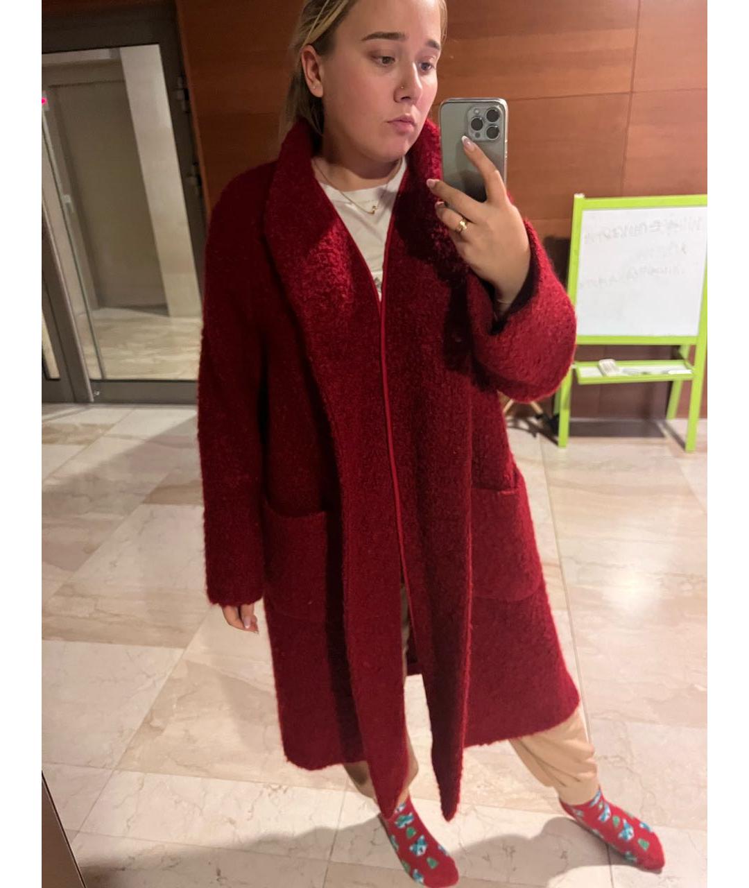MARINA RINALDI Бордовое шерстяное пальто, фото 5