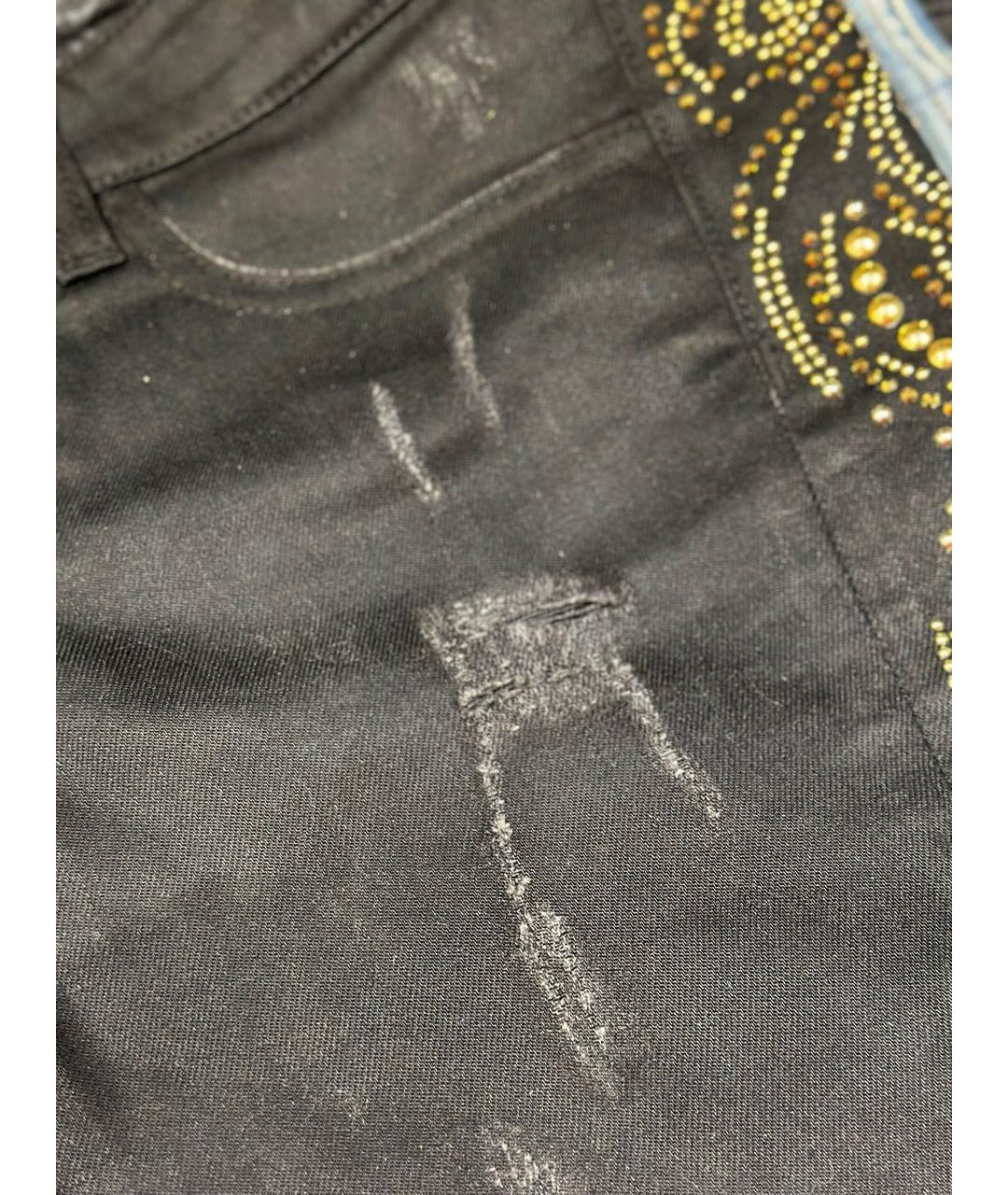 PHILIPP PLEIN Черные хлопко-эластановые джинсы слим, фото 6