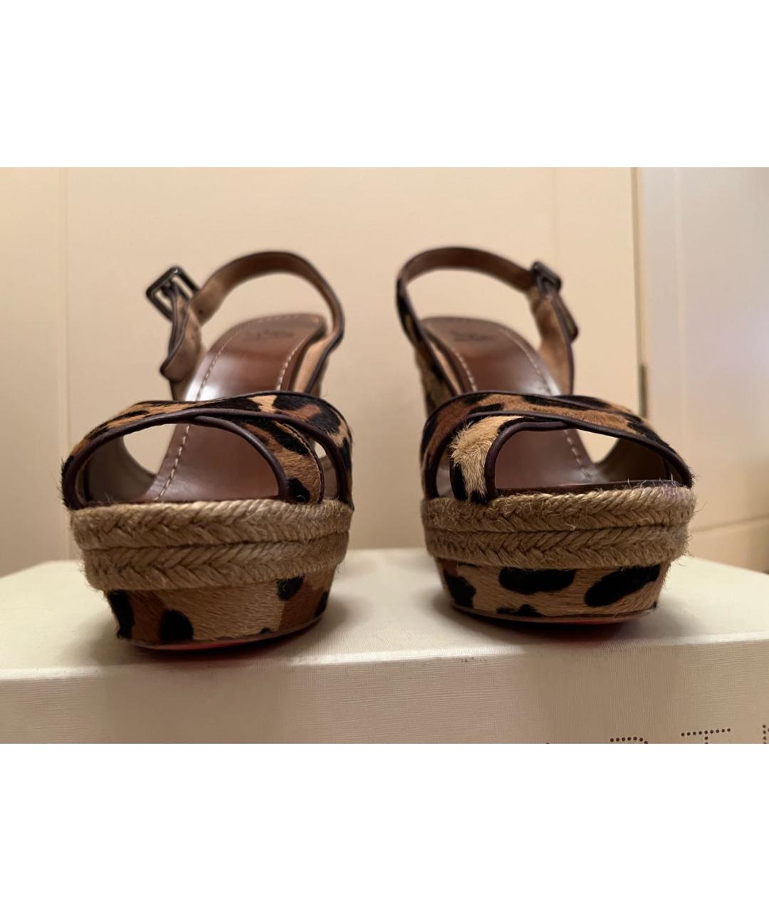 CHRISTIAN LOUBOUTIN Мульти кожаные босоножки, фото 5