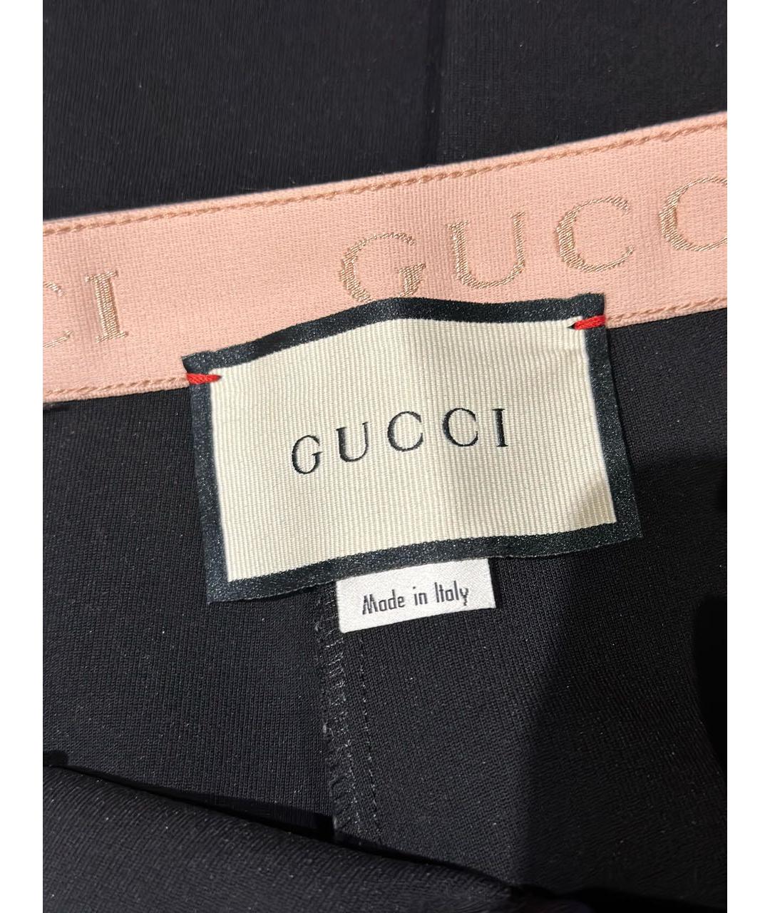 GUCCI Черные хлопко-эластановые леггинсы и велосипедки, фото 4