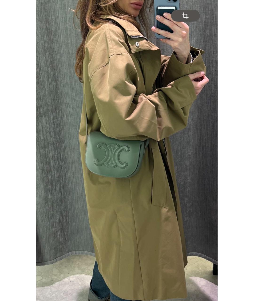 CELINE Зеленая кожаная сумка через плечо, фото 3