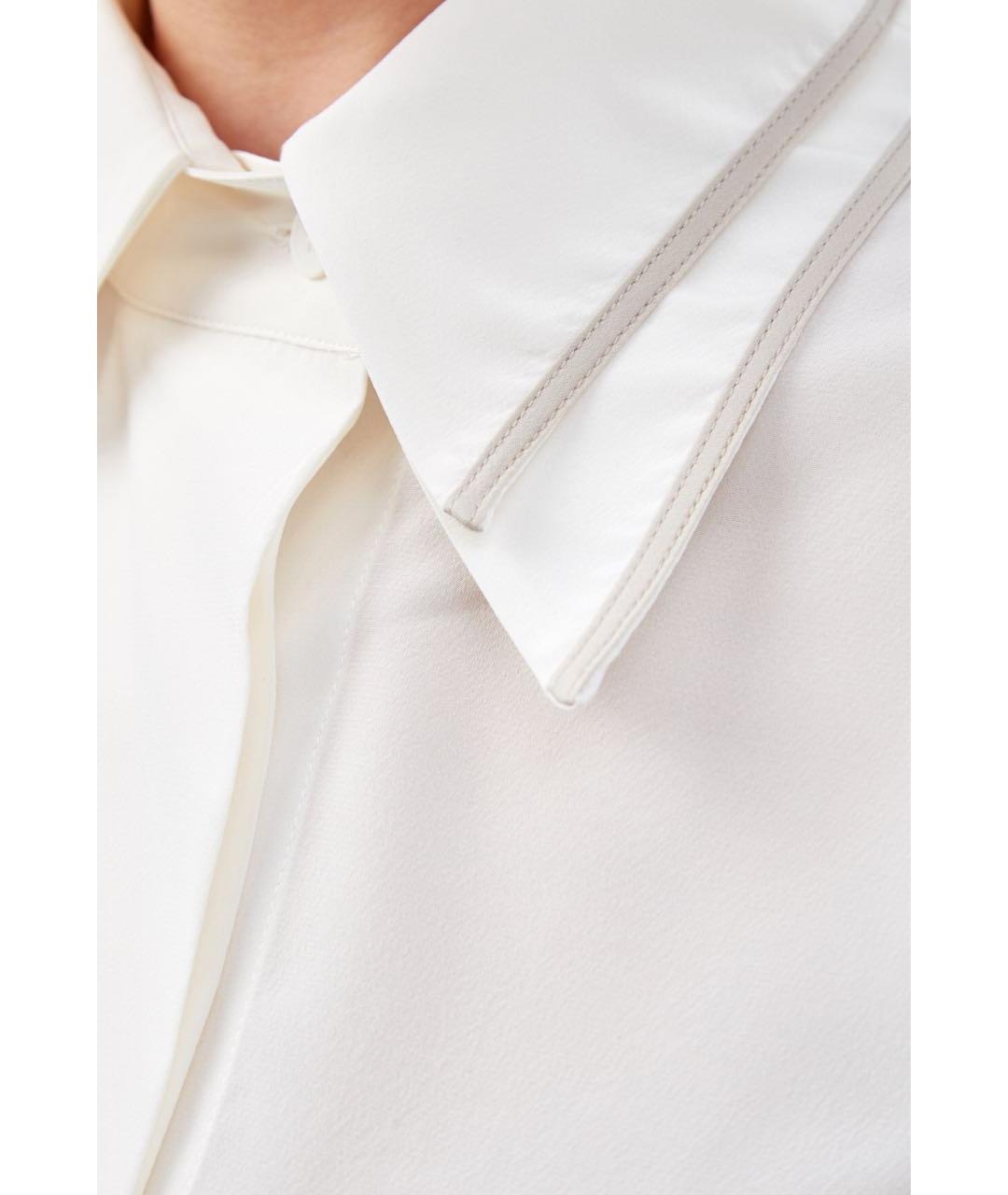 LORENA ANTONIAZZI Белая шелковая блузы, фото 4