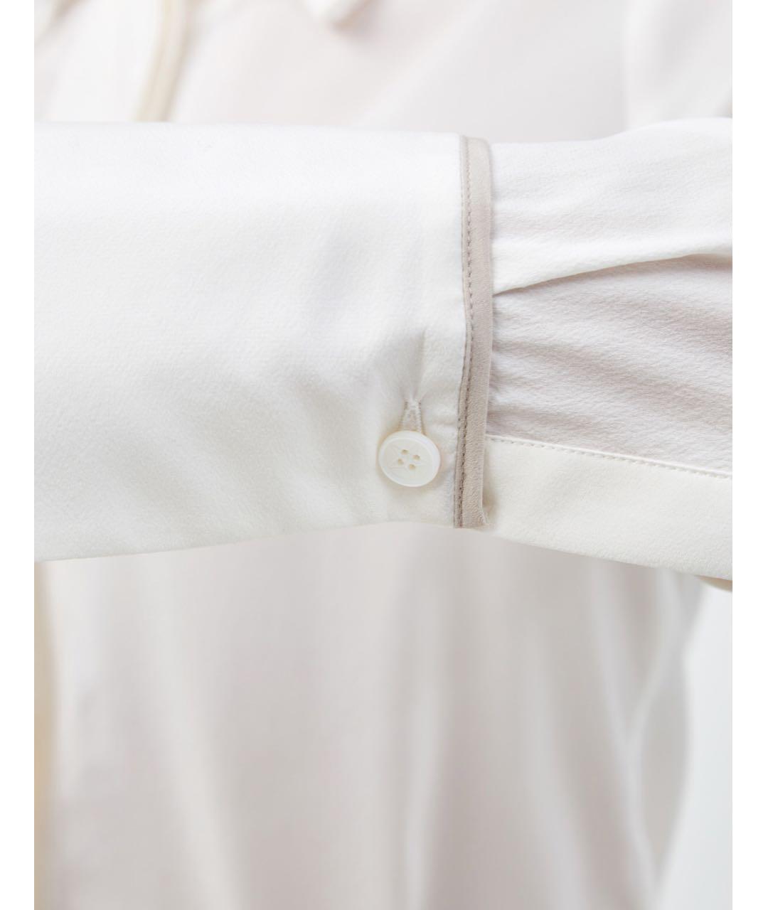 LORENA ANTONIAZZI Белая шелковая блузы, фото 5