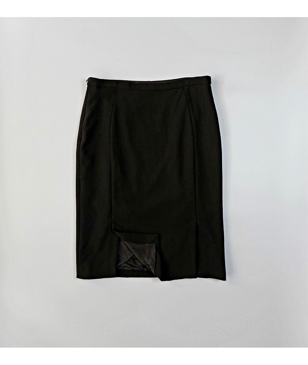 GIORGIO ARMANI Черная шерстяная юбка миди, фото 2