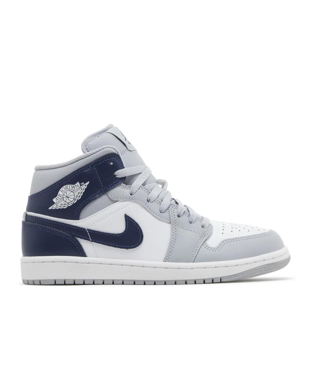 JORDAN Серые кожаные высокие кроссовки / кеды, фото 1