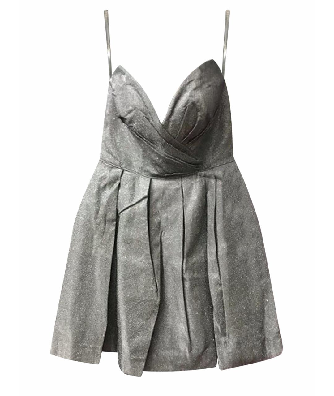 TARIK EDIZ Серебряное полиэстеровое вечернее платье, фото 1