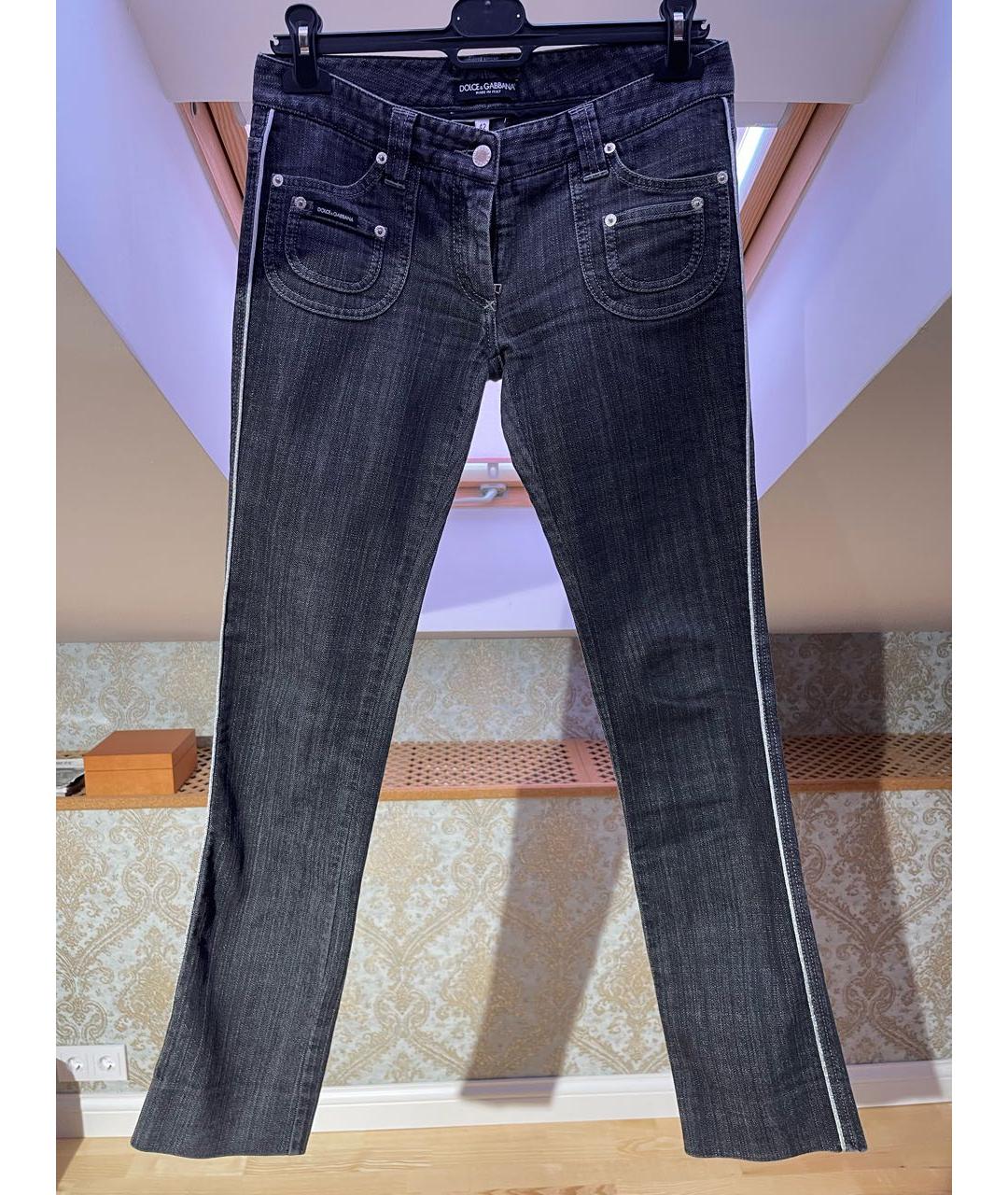 DOLCE&GABBANA Серые хлопковые прямые джинсы, фото 7