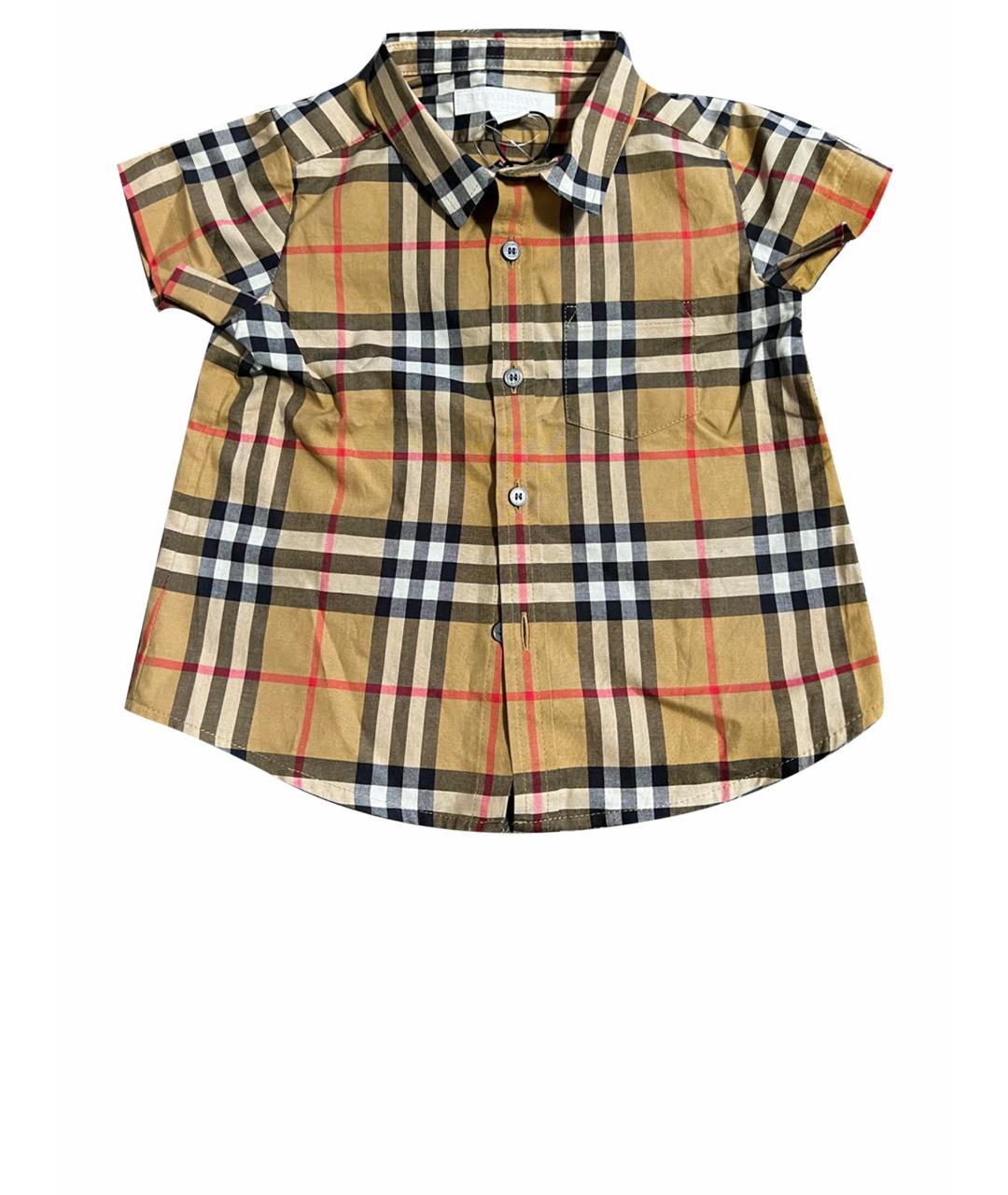 BURBERRY Бежевая хлопковая детская рубашка, фото 1