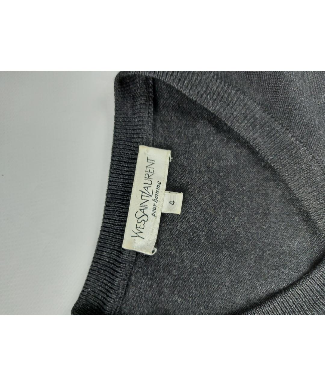 SAINT LAURENT Серый шерстяной джемпер / свитер, фото 4