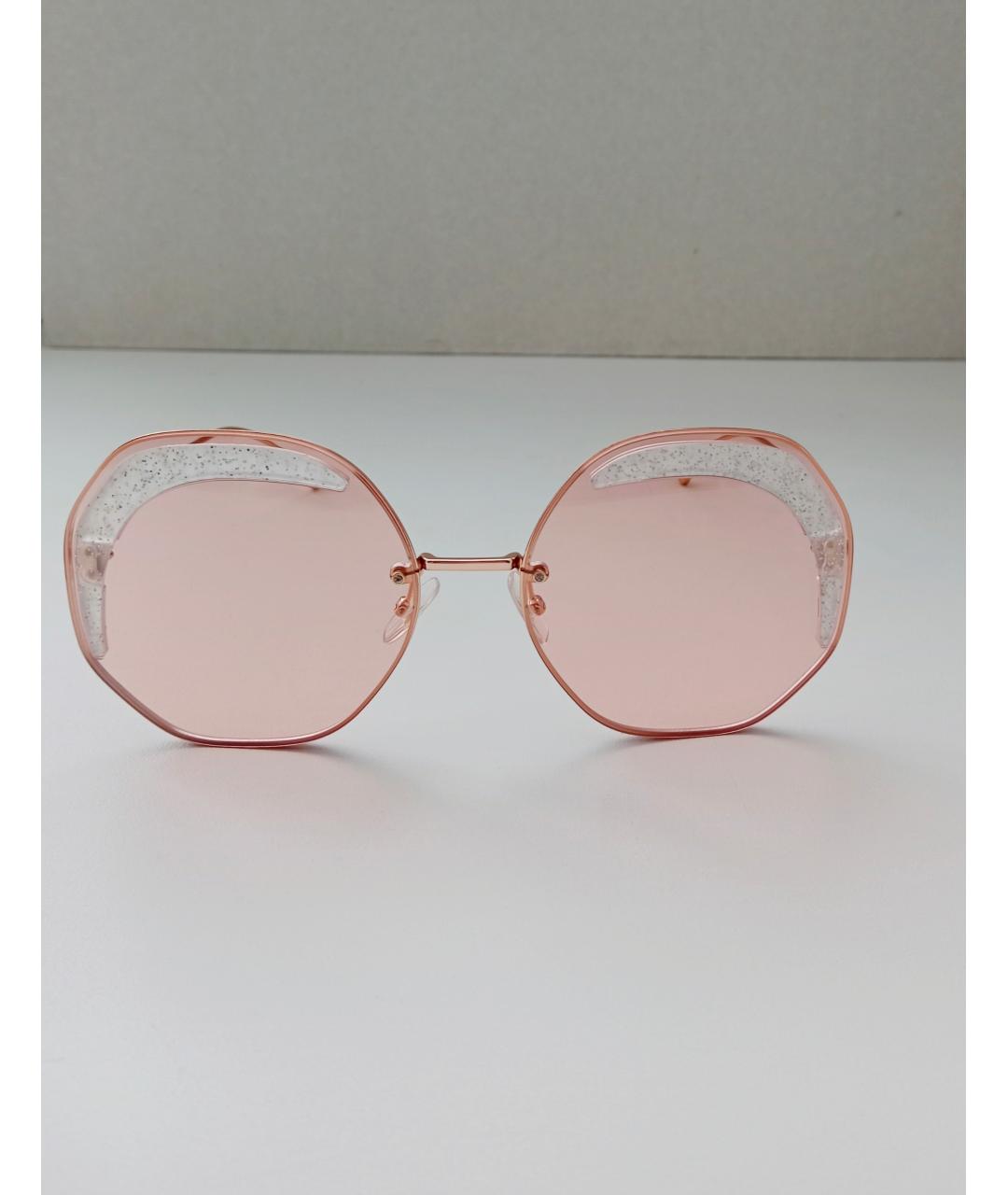 FENDI Золотые металлические солнцезащитные очки, фото 7