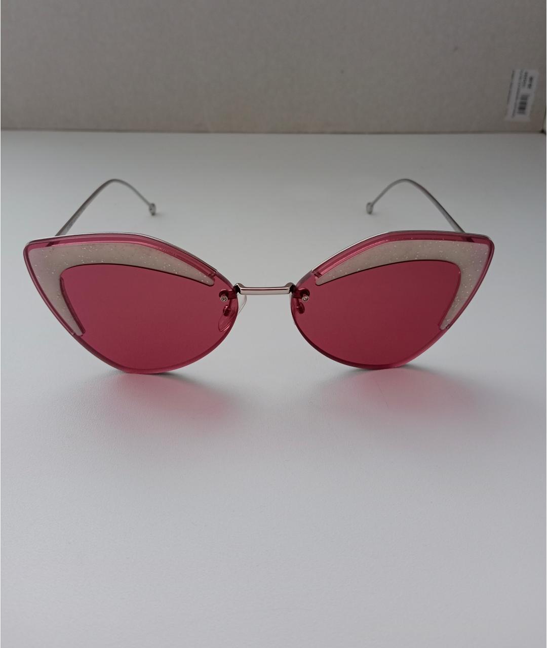 FENDI Серебряные металлические солнцезащитные очки, фото 7