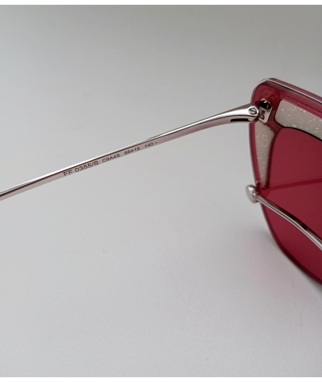 FENDI Серебряные металлические солнцезащитные очки, фото 6