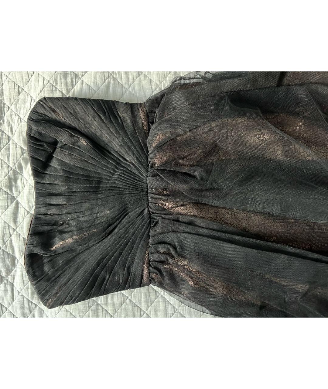 MONIQUE LHUILLIER Черное сетчатое вечернее платье, фото 2