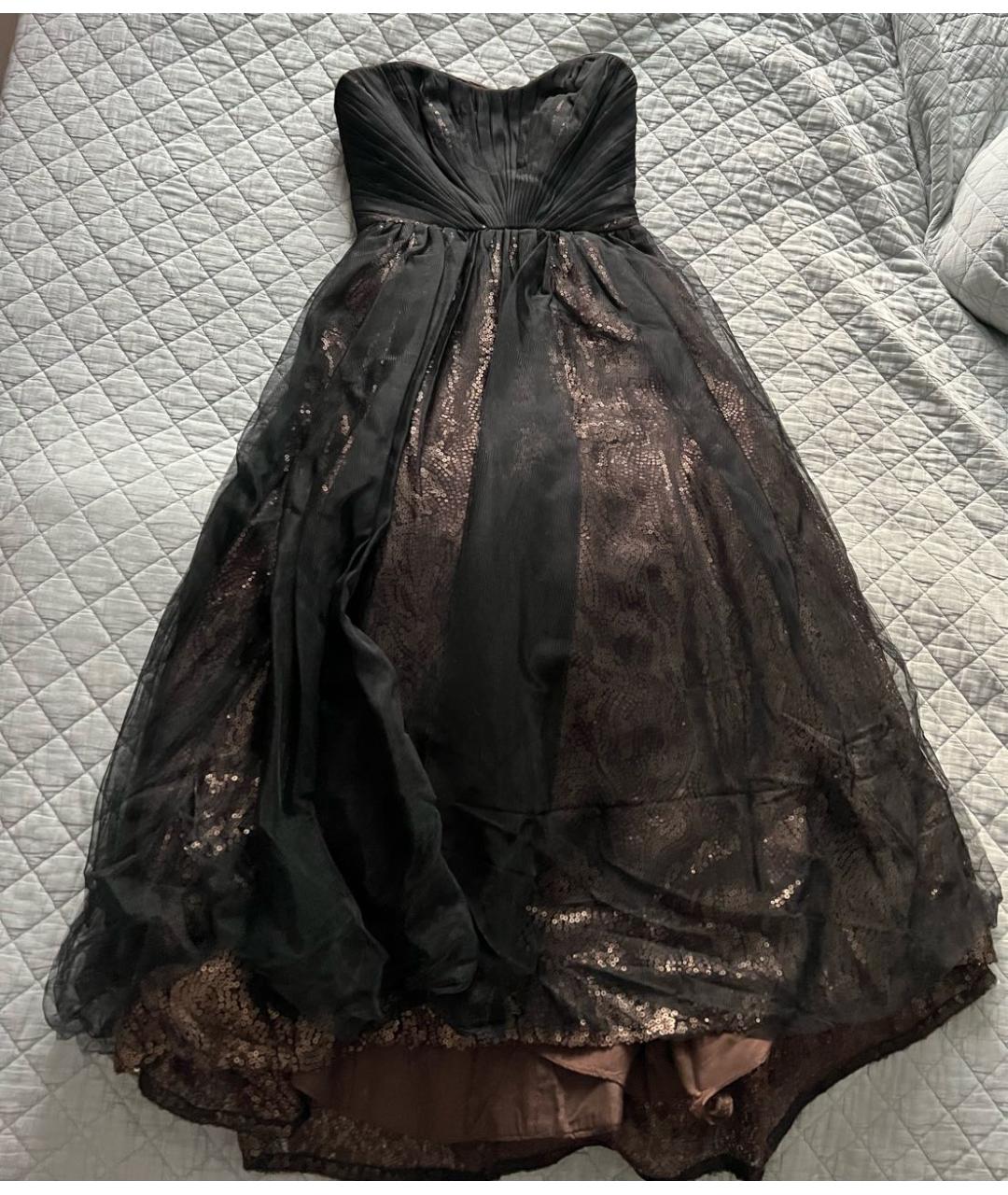 MONIQUE LHUILLIER Черное сетчатое вечернее платье, фото 5