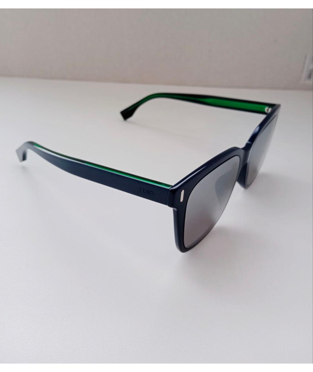 FENDI Темно-синие пластиковые солнцезащитные очки, фото 4