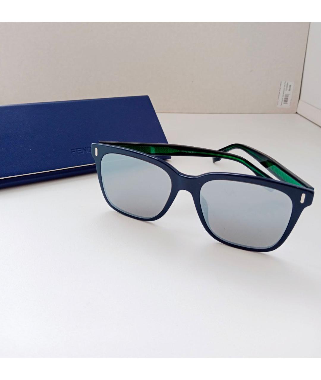 FENDI Темно-синие пластиковые солнцезащитные очки, фото 3