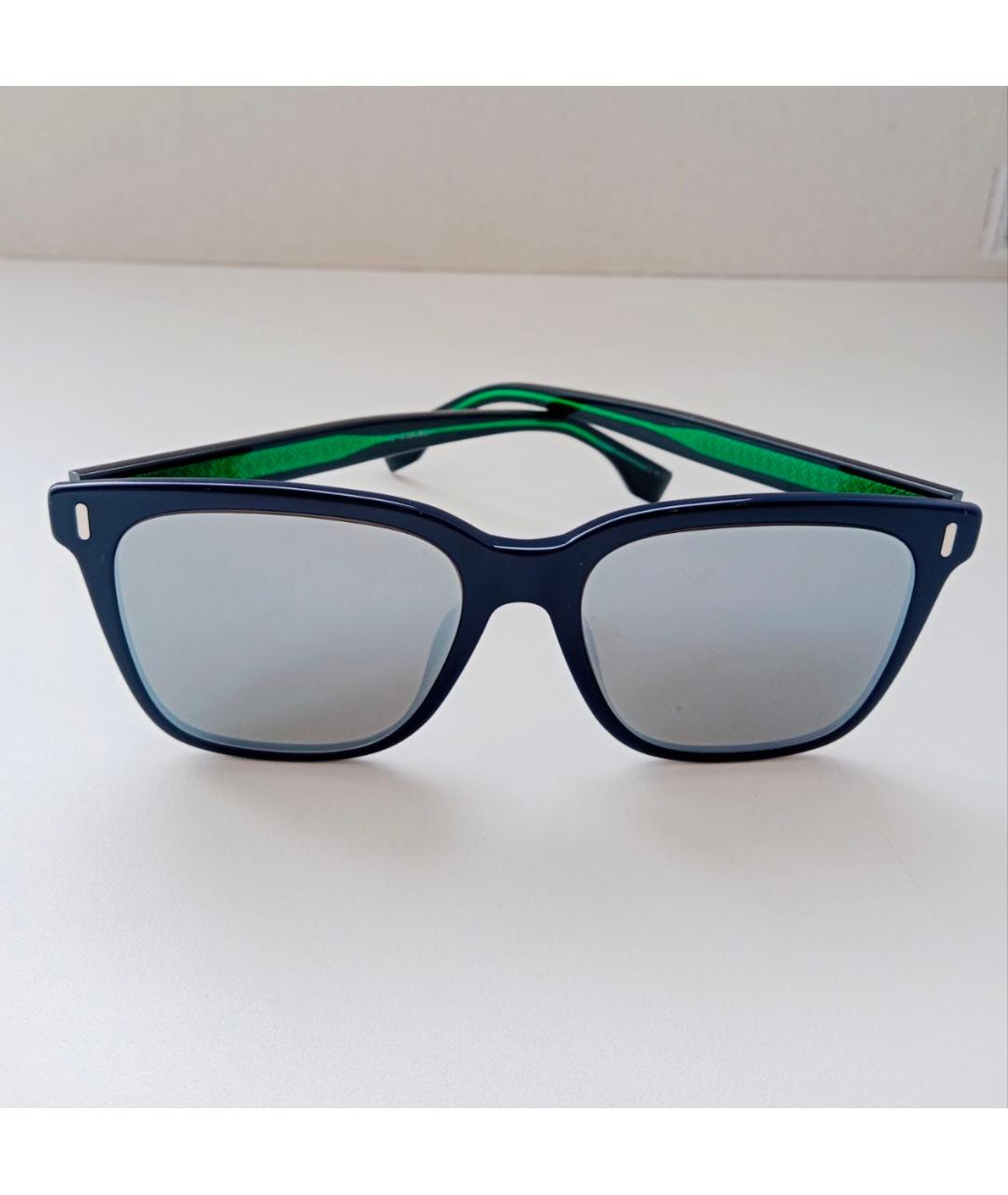FENDI Темно-синие пластиковые солнцезащитные очки, фото 7