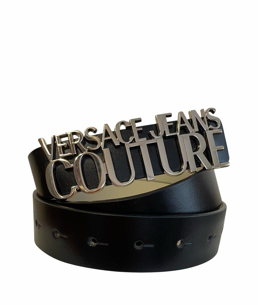 VERSACE JEANS COUTURE Черный кожаный ремень, фото 1