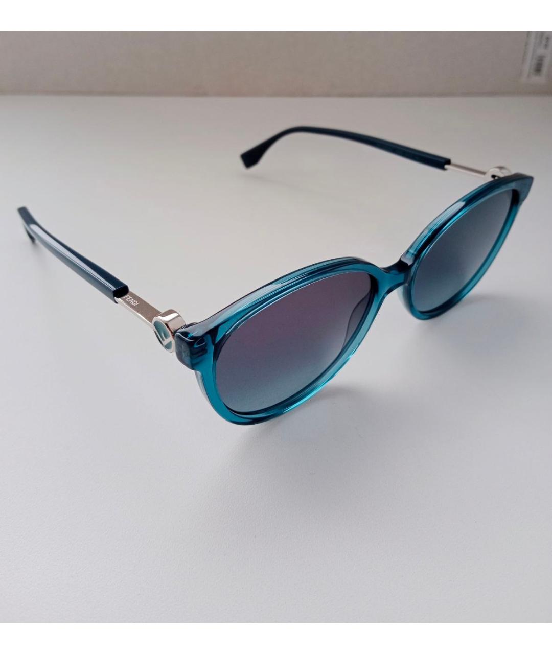 FENDI Синие металлические солнцезащитные очки, фото 2