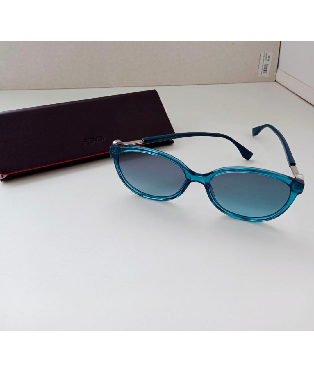 FENDI Синие металлические солнцезащитные очки, фото 3