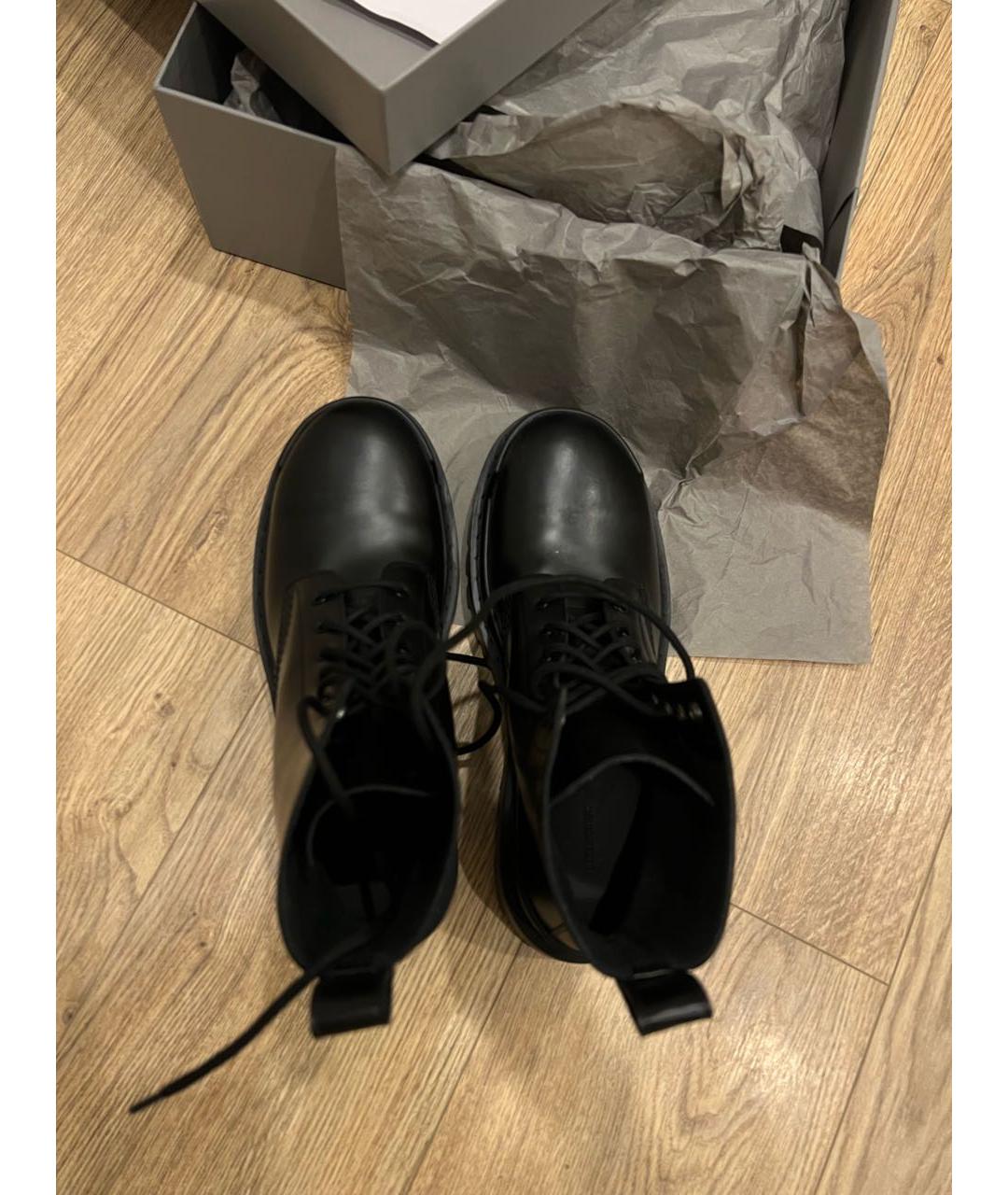 BALENCIAGA Черные кожаные ботинки, фото 3