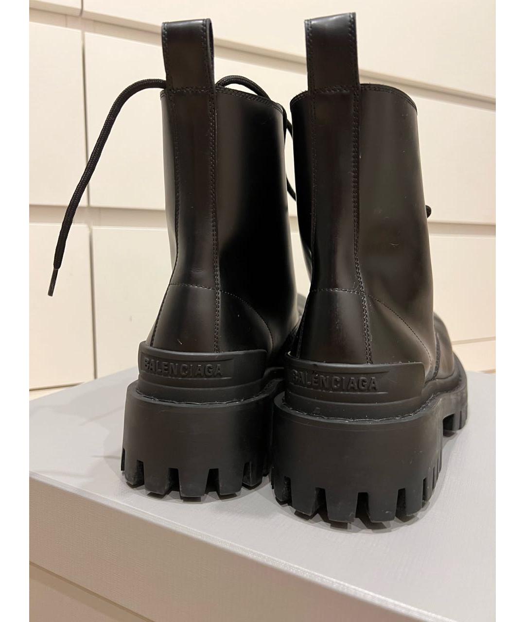BALENCIAGA Черные кожаные ботинки, фото 4