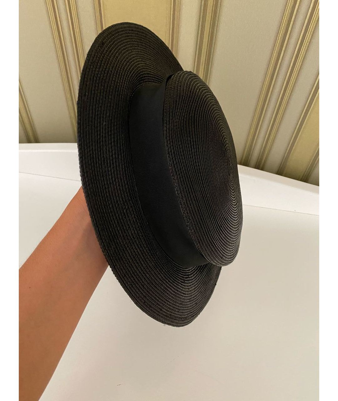 SAINT LAURENT Черная синтетическая шляпа, фото 5