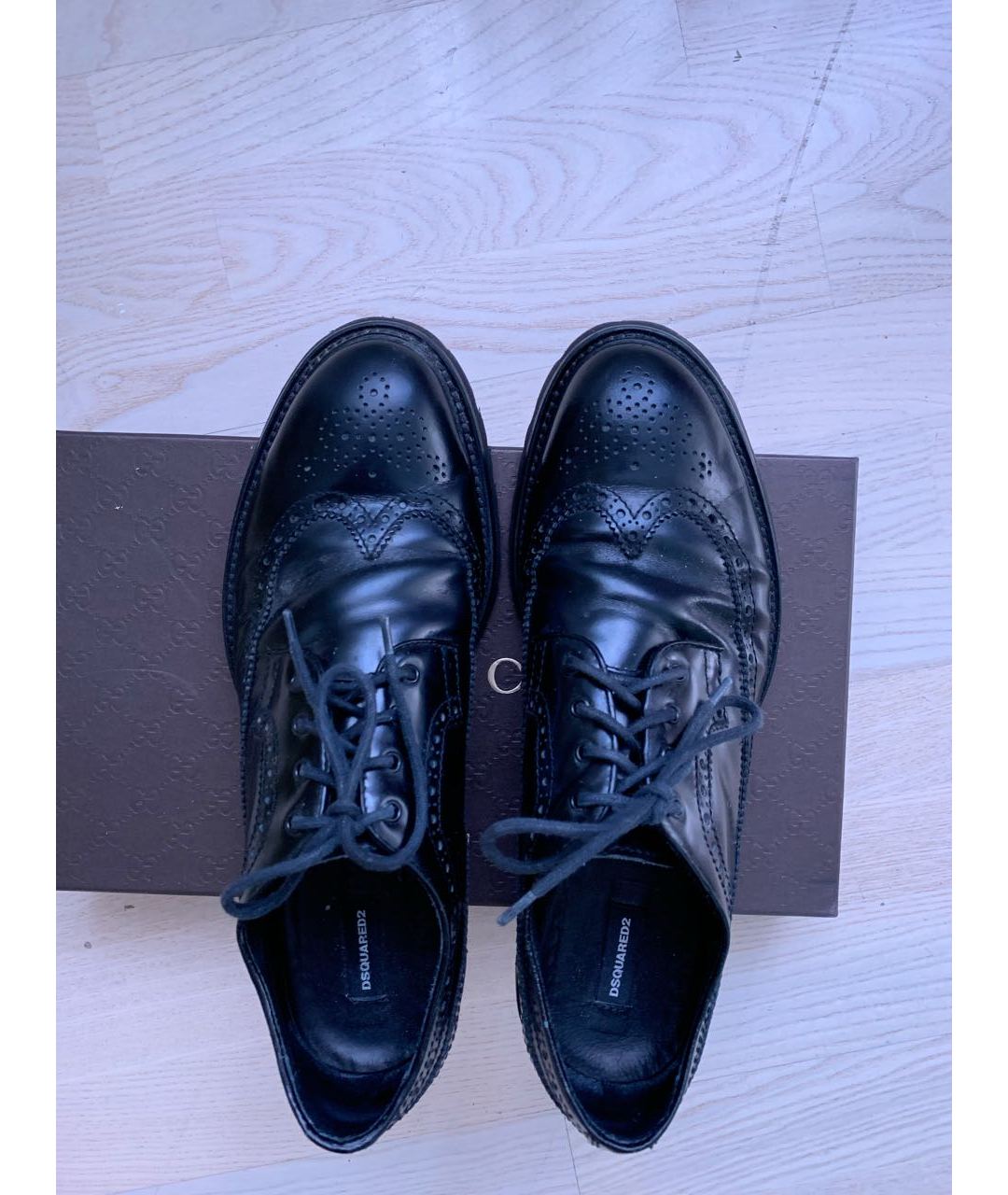 DSQUARED2 Черные кожаные туфли, фото 2