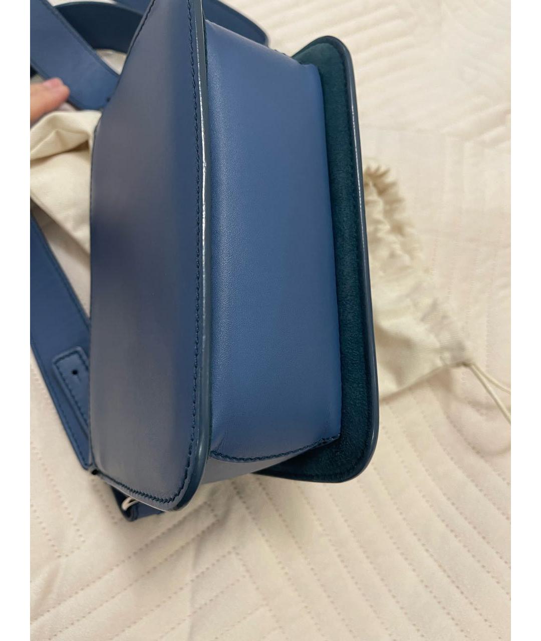 LORO PIANA Голубая кожаная сумка через плечо, фото 3