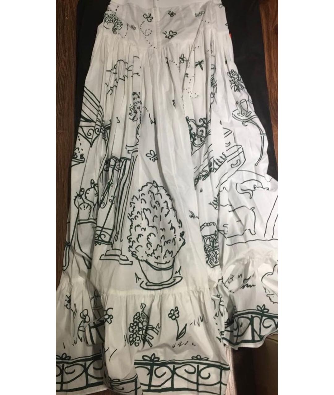 DOLCE&GABBANA Белая хлопковая юбка макси, фото 3