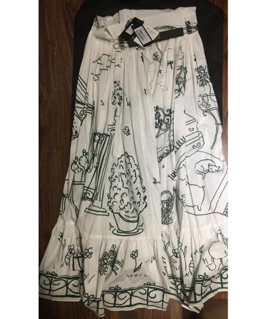 DOLCE&GABBANA Белая хлопковая юбка макси, фото 2