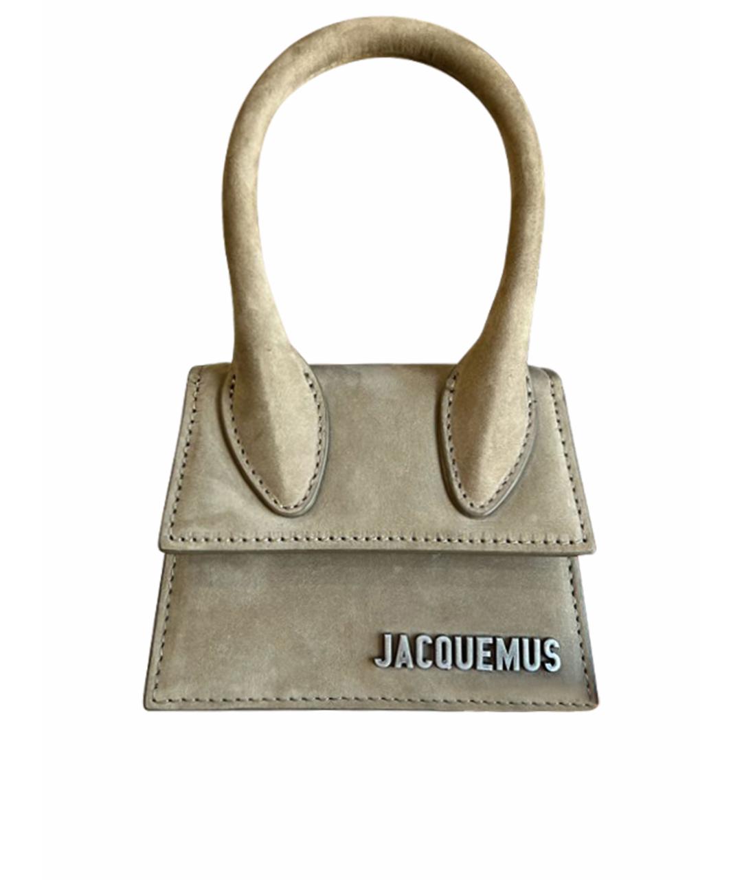 JACQUEMUS Хаки замшевая сумка через плечо, фото 1