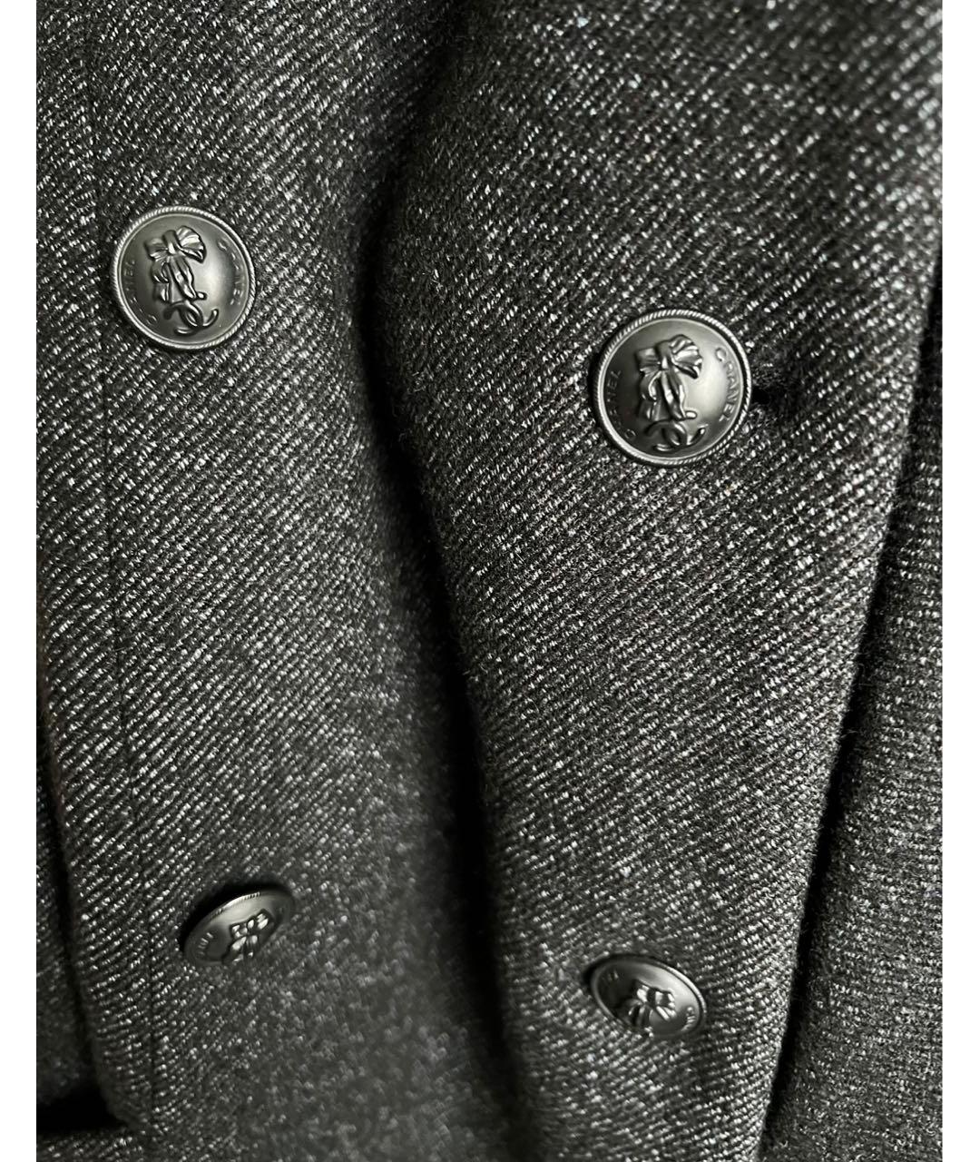 CHANEL PRE-OWNED Антрацитовое пальто, фото 4