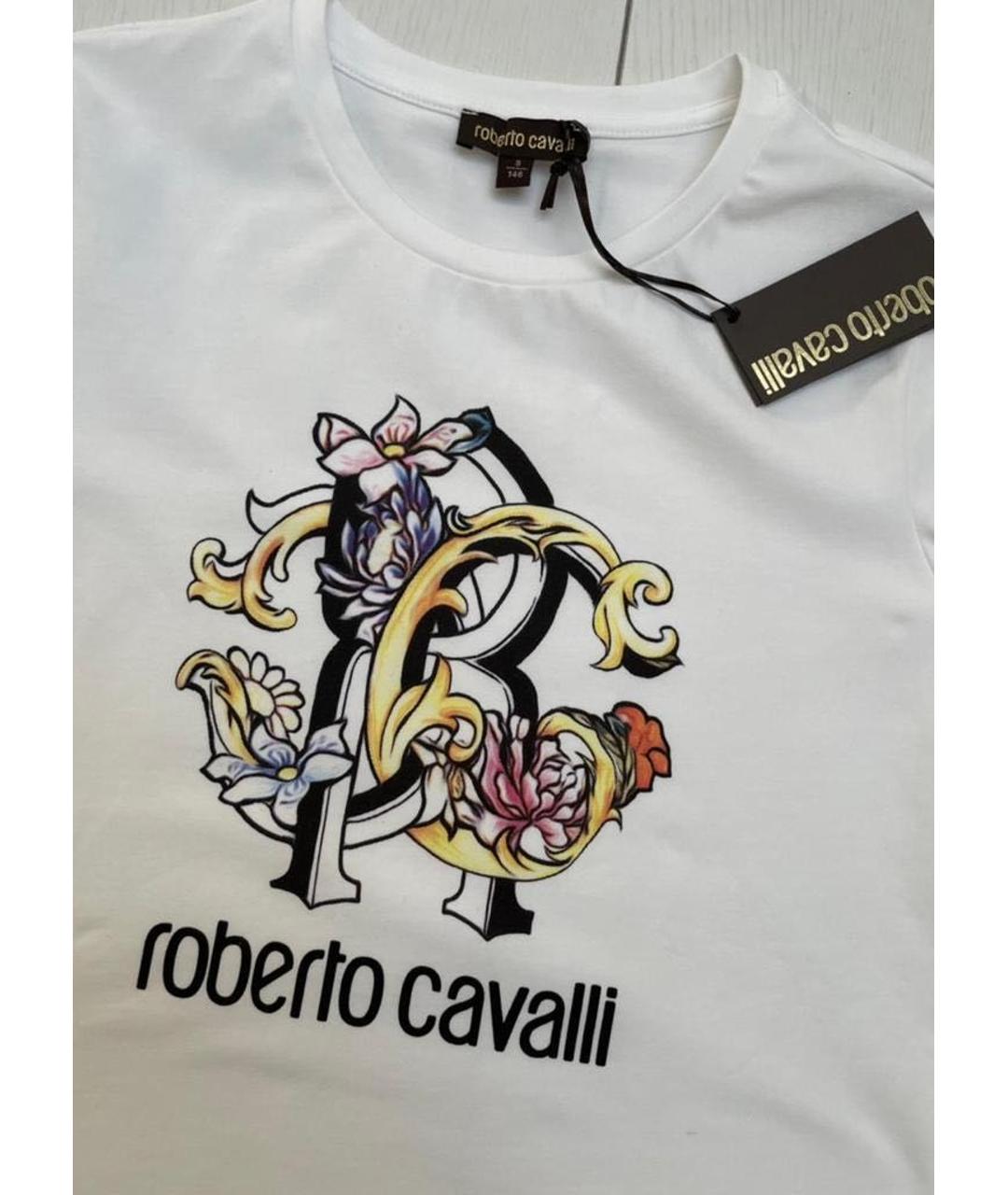 ROBERTO CAVALLI JUNIOR Белый хлопковый детская футболка / топ, фото 4