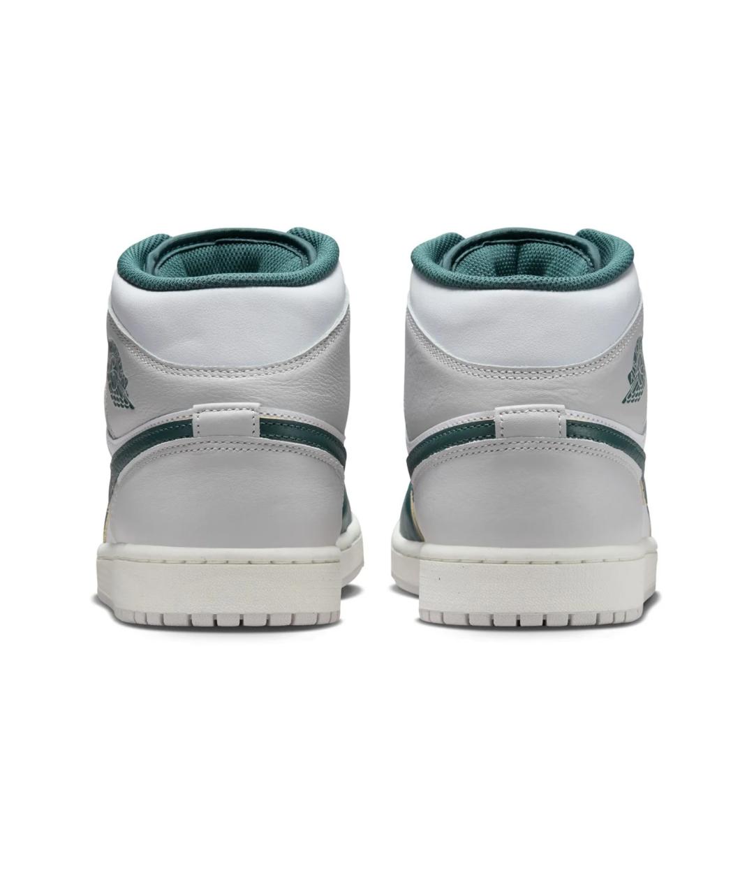 JORDAN Серые кожаные высокие кроссовки / кеды, фото 4