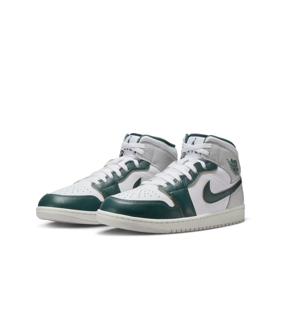 JORDAN Серые кожаные высокие кроссовки / кеды, фото 2