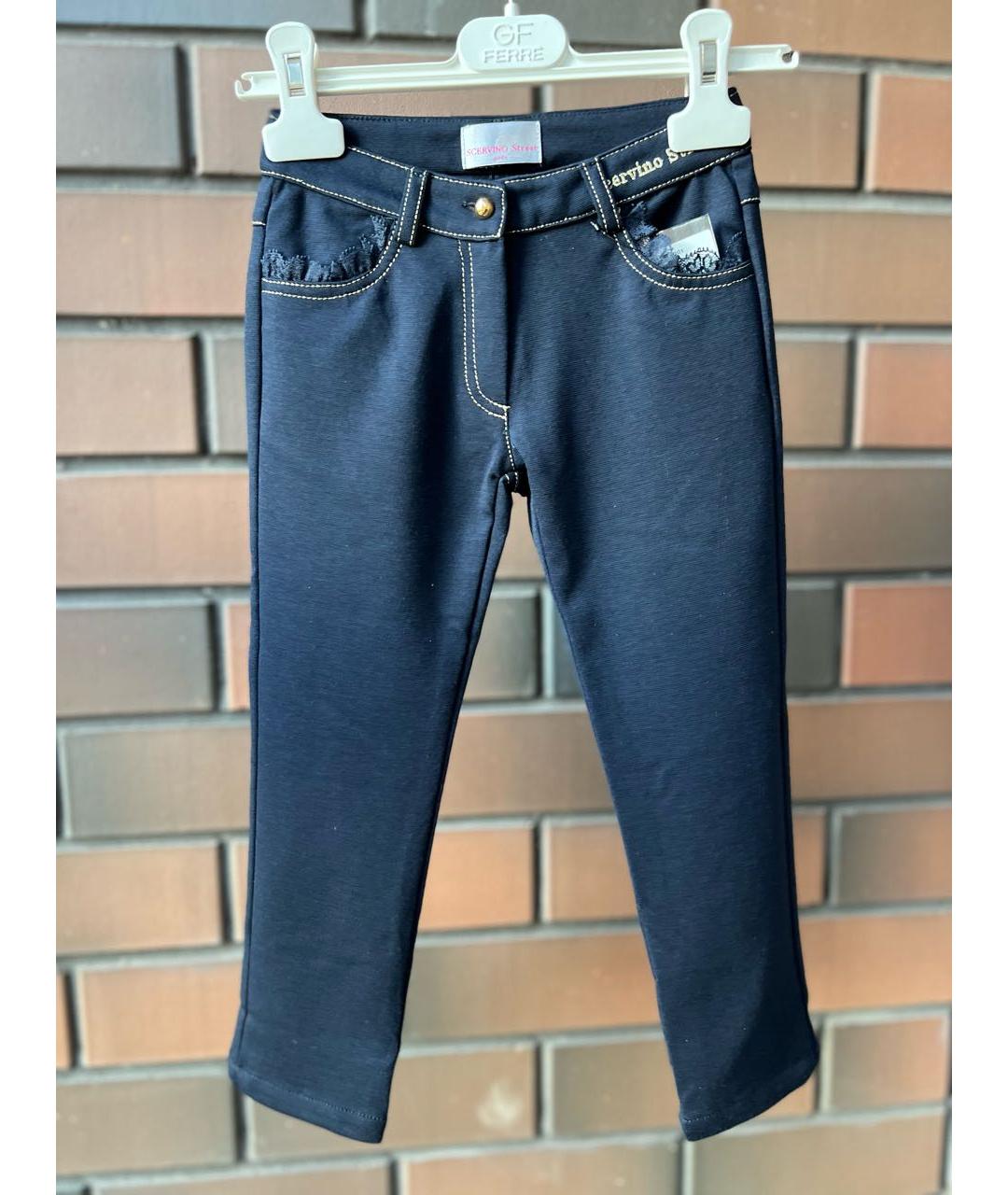 ERMANNO SCERVINO JUNIOR Темно-синие хлопковые детские джинсы, фото 5