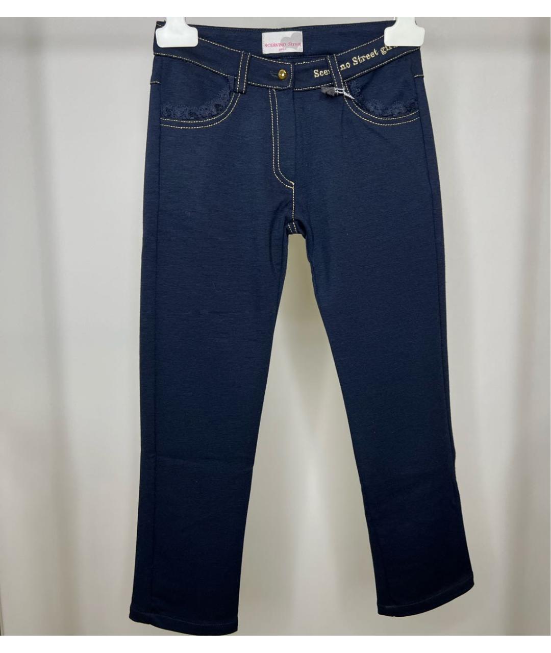 ERMANNO SCERVINO JUNIOR Темно-синие хлопковые детские джинсы, фото 4
