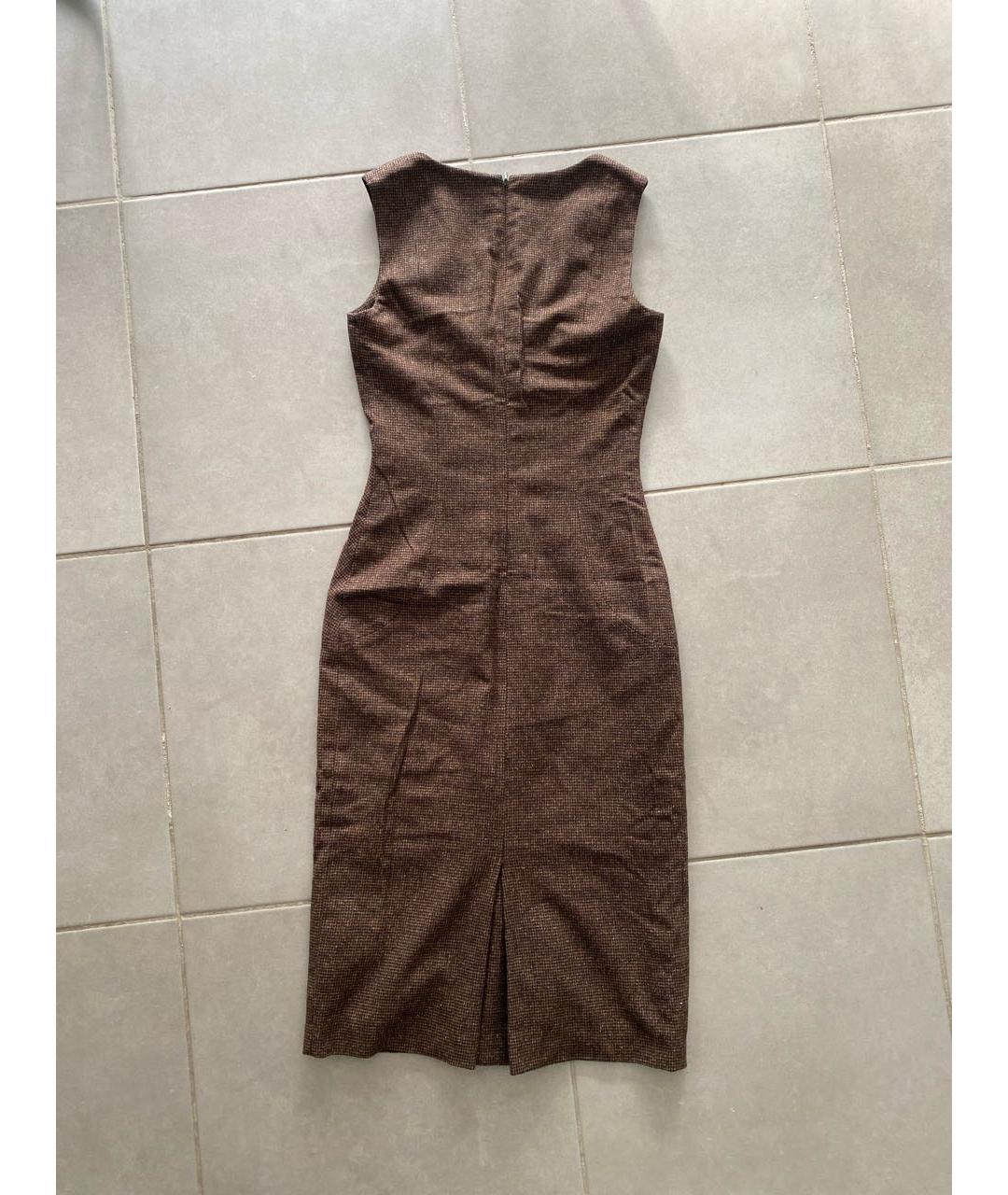 ETRO Коричневое шерстяное повседневное платье, фото 2
